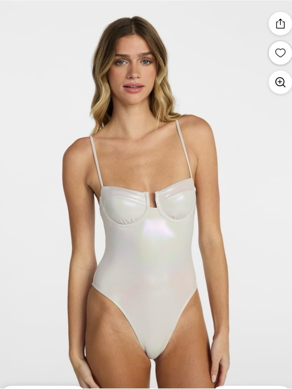 No Boundaries Iridescent White One-Piece Swimsuit